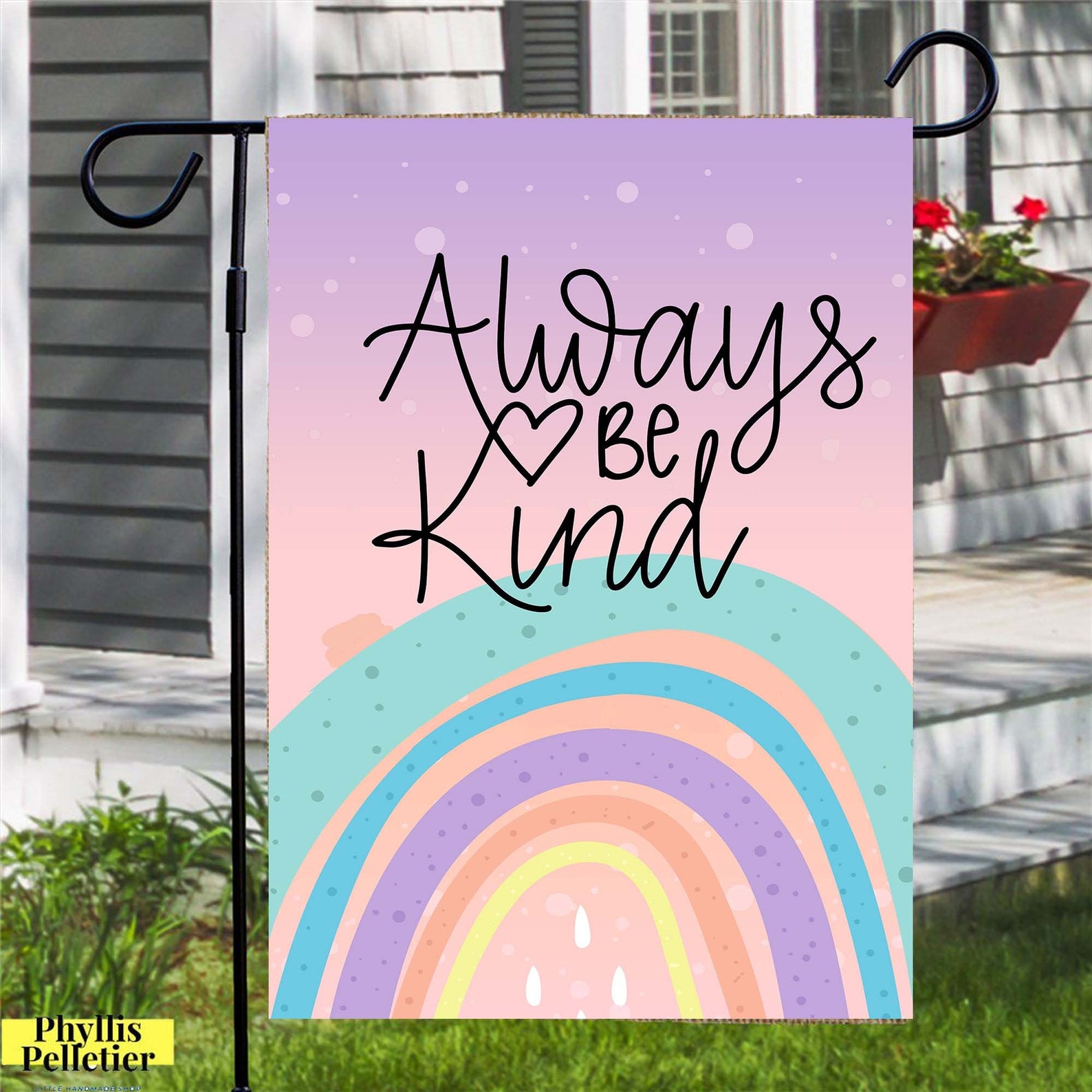 Always Be Kind Flag Kindness Flag Equality Flag Rainbow Etsy