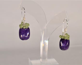Orecchini Pendenti In Ametista E Argento 925 - Orecchini Ametista E Argento 925