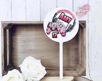 Personalised Gaming Cake Topper | Cake Topper | Gaming Cake | Gamer Topper | Kids Gaming Birthday | Custom Cake Topper | Gaming Party