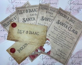 Lapland Invite | Personalised Lapland Invitation | Santa Invite | Vintage Official Letter | Santa Letter | North Pole Wax Stamp | Envelopes