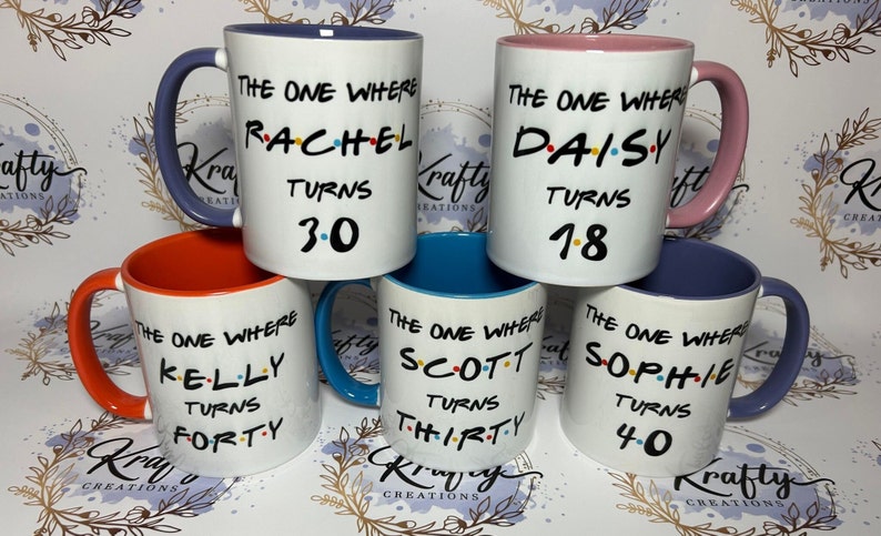 Friends Birthday Mug Personalised for Him for Her The One Where Friends Any Age 16th 18th 21st 30th 40th 50th 60th image 1