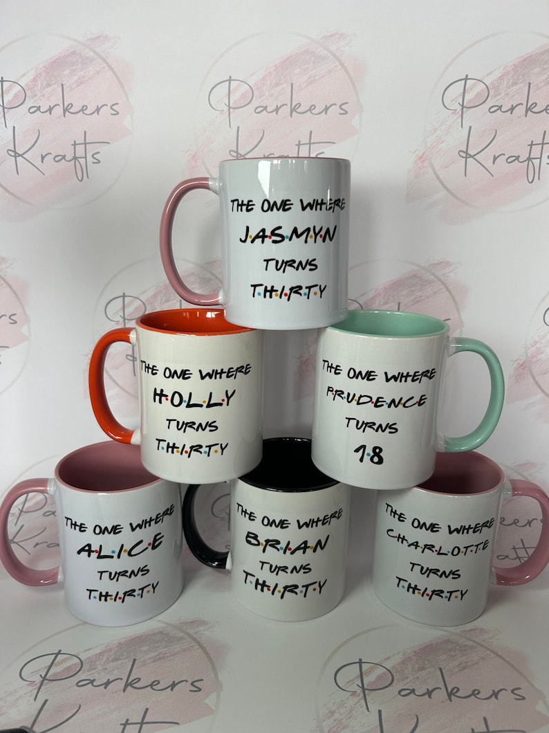 Friends Birthday Mug Personalised for Him for Her The One Where Friends Any Age 16th 18th 21st 30th 40th 50th 60th image 2