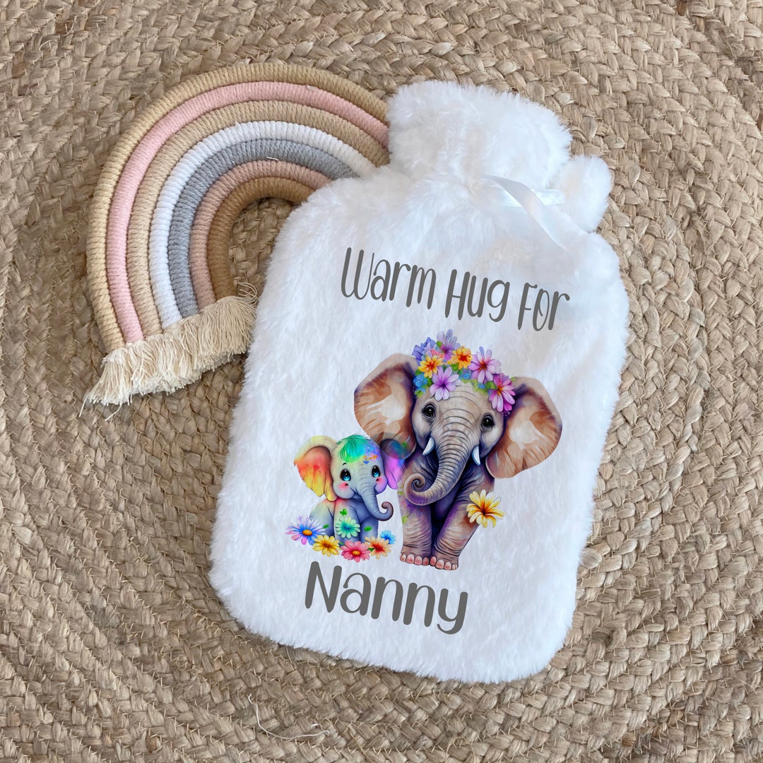 Elephant Hot Water Bottle Personalised Hot Water Bottle - Etsy UK