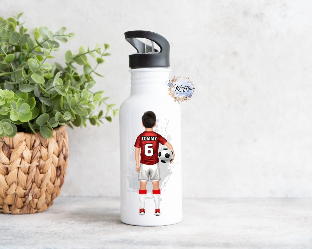 Personalised Football Water Bottle | Boys Football Bottle | Girls ...