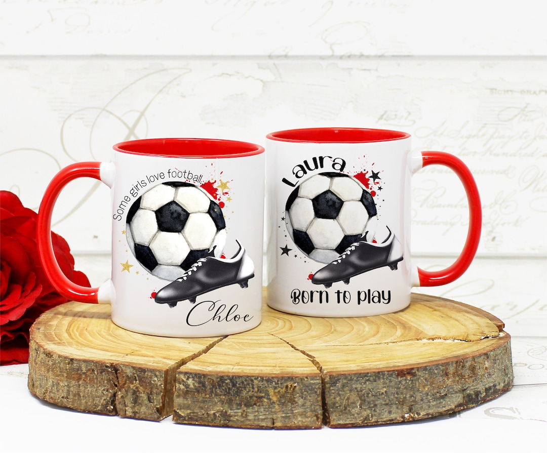Personalised Football Mug Christmas Gift Footie Mugs Hot Chocolate Mug