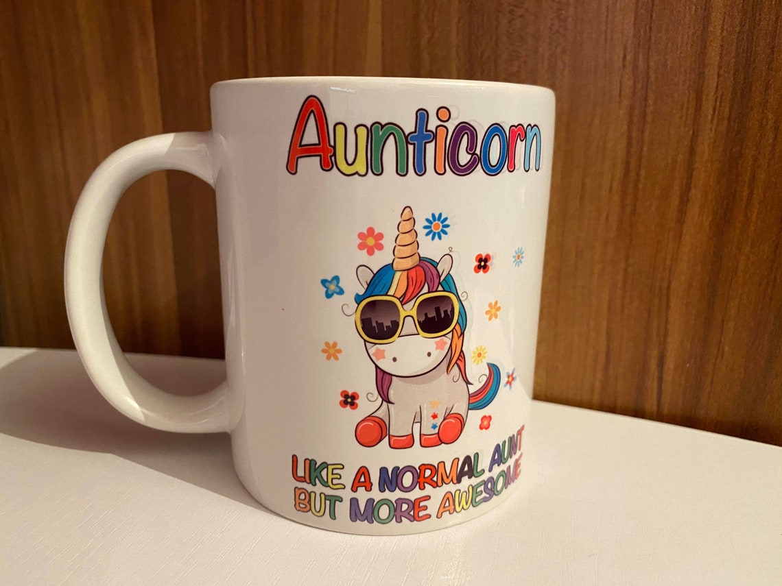 Personalised uncle and auntie mugs unicorn dinosaurs Etsy