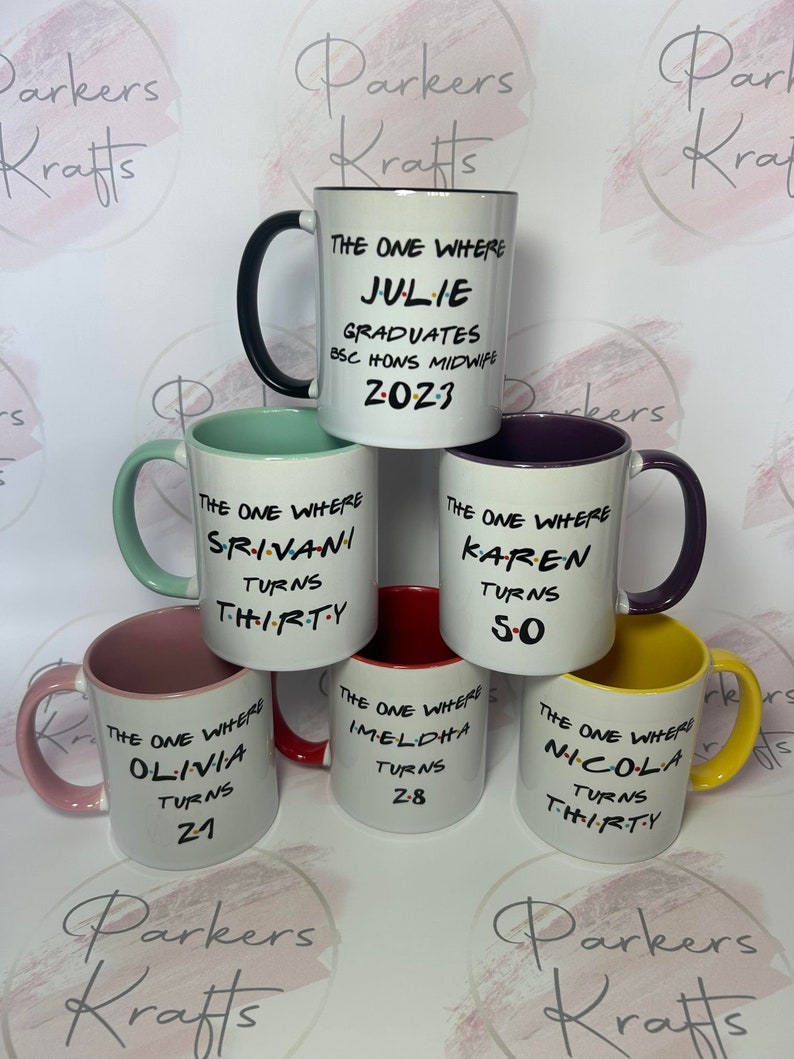 Friends Birthday Mug Personalised for Him for Her The One Where Friends Any Age 16th 18th 21st 30th 40th 50th 60th image 5