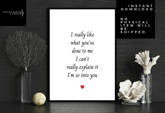 So Into You Tamia R B Wall Art Song Lyrics Etsy etsy