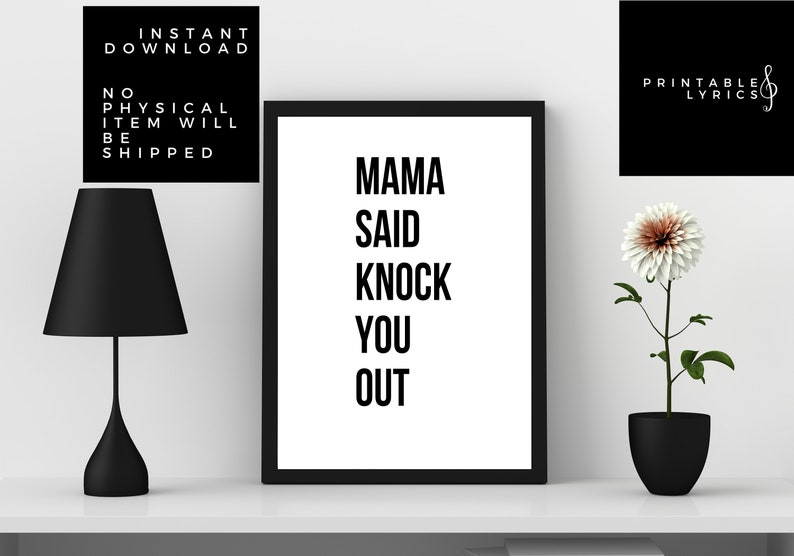 Mama Said Knock You Out LL Cool J Rap Lyrics Hip Hop Etsy