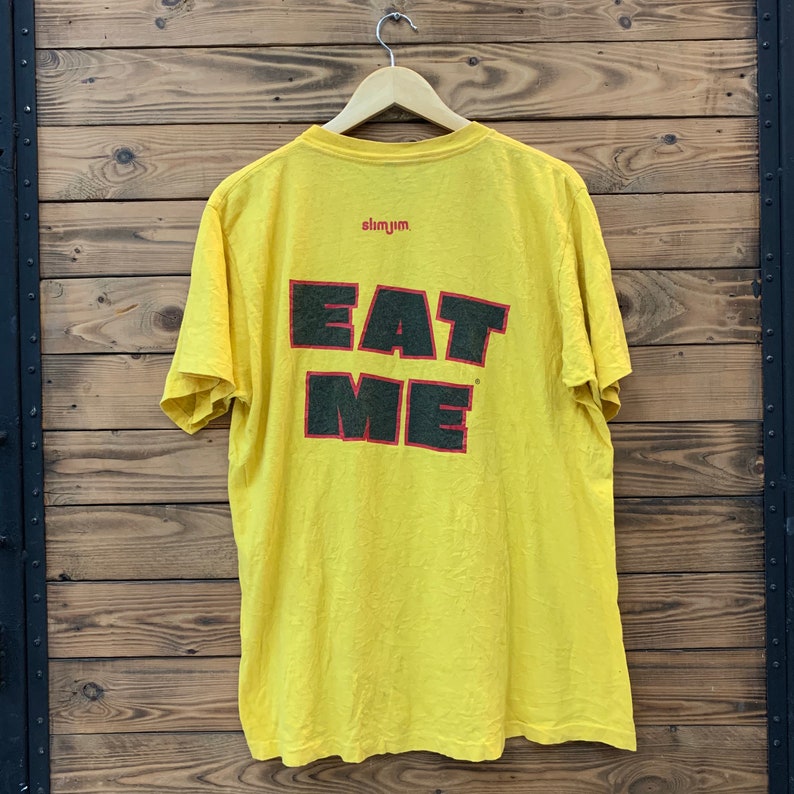 Vintage 90s Slim Jim Brand EAT ME TShirt Etsy