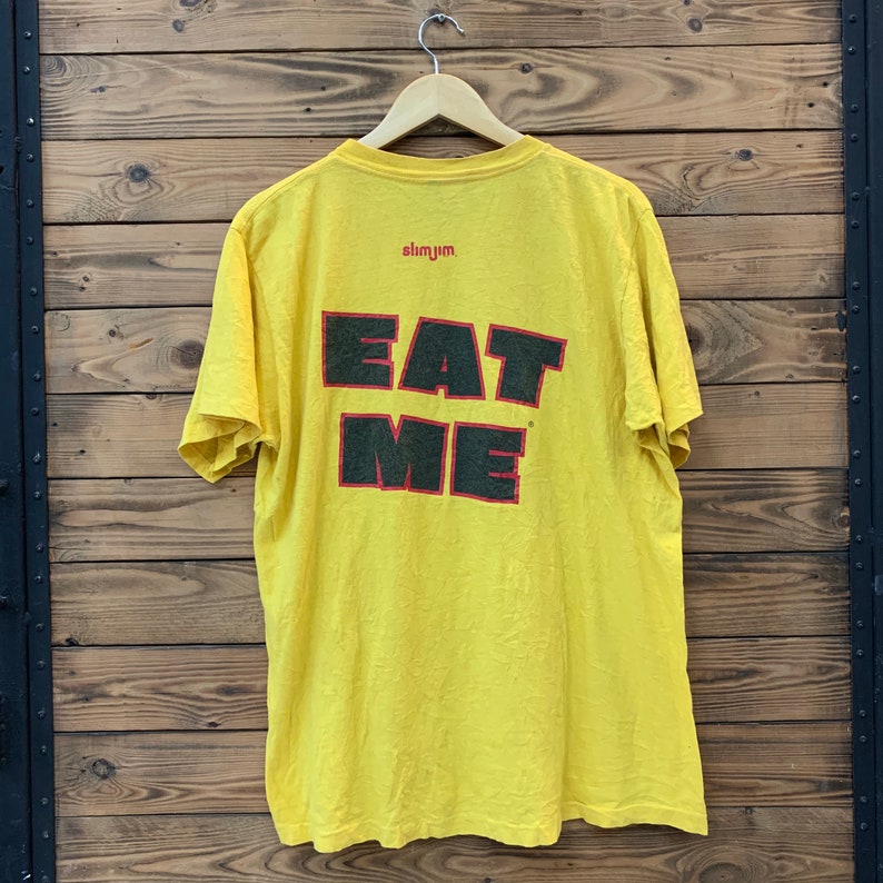 Vintage 90s Slim Jim Brand EAT ME T-Shirt | Etsy