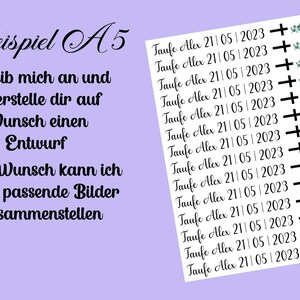 Kerzenfolie Tattoofolie mit Wunschtext/Logo oder mit Bild Wasserschiebefolie für Stabkerzen und Stumpenkerzen Schrift Weiß NEU Bild 4