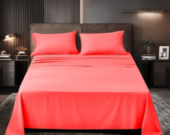 100% Cool Bamboo Sheet Set Hypoallergenic Bedding from Bamboo Fiber- Wrinkle Free , Fade Resistant Deep Pockets Queen
