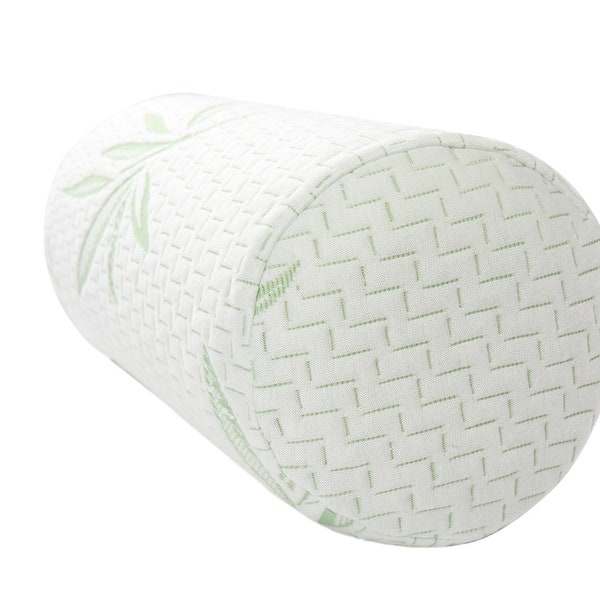 OKAO Home Goods Cylinder Size Pillow with Hypoallergenic, Antibacterial, Removable/Washable Bamboo Rayon Zipper Cover,Bolster Pillow