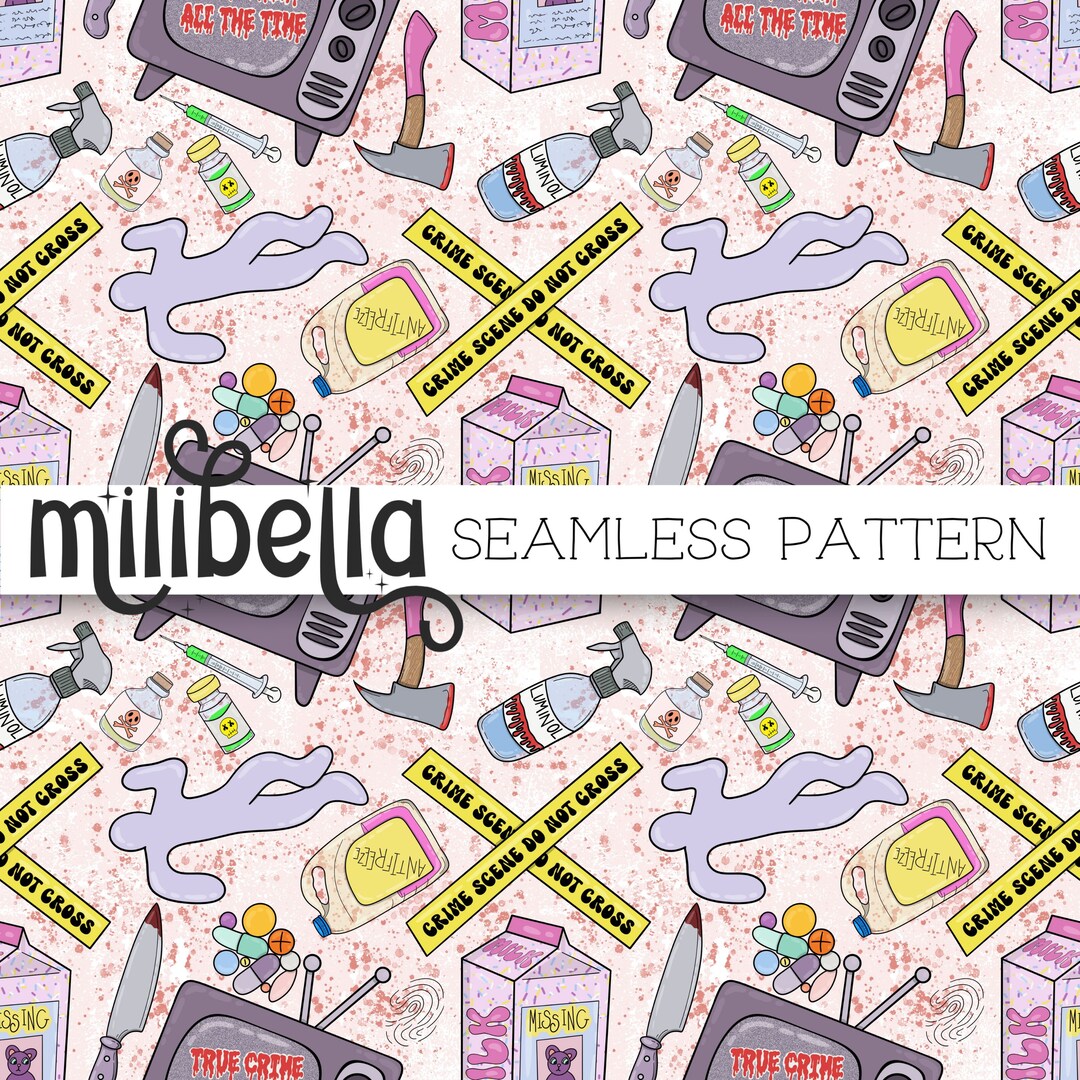 True Crime Seamless Pattern, Criminology, Detective, Podcast, Seamless ...