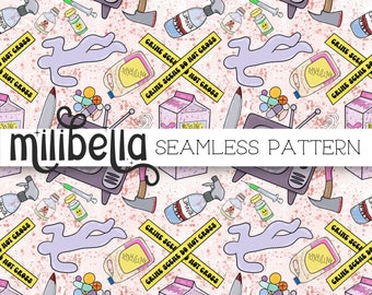 True Crime, Criminology, Detective, Podcast, Seamless Pattern, Seamless Fall Pattern, Repeating Pattern, Surface Pattern