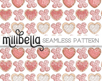 XOXO Cookies, Valentine, Valentine's Day, Cookie, Sprinkles, Seamless Pattern, Seamless File, Repeating Pattern, Surface Pattern