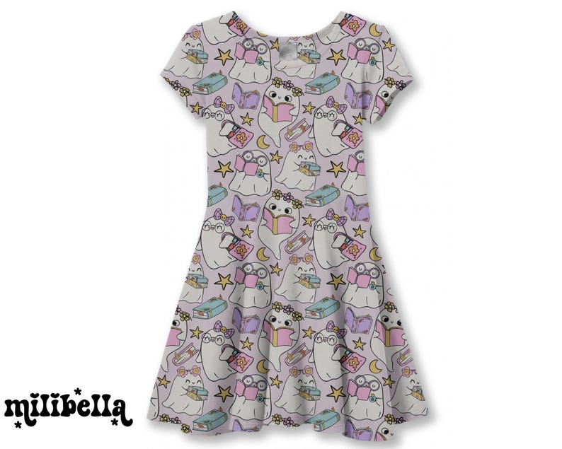 Ghost Books Seamless Pattern, Reading, Book, Spooky Cute, Seamless File