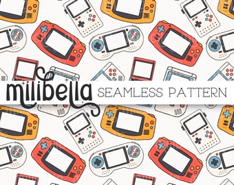 Video Game, Hand Held Game, Gamer, Seamless Pattern, Seamless File, Repeating Pattern, Surface Pattern, Fabric Pattern, Background