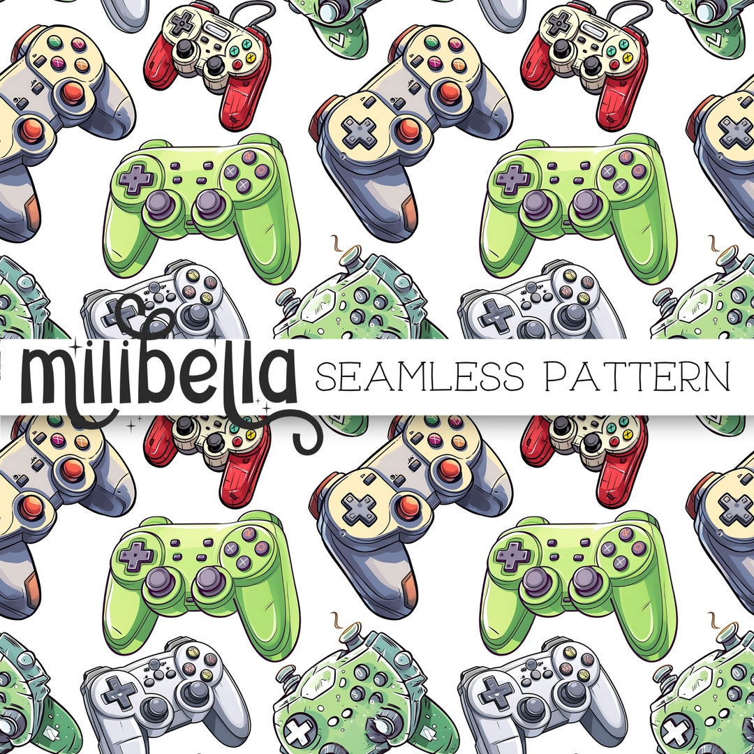 Video Game Seamless Pattern, Gamer, Boy, Remote, Seamless File ...