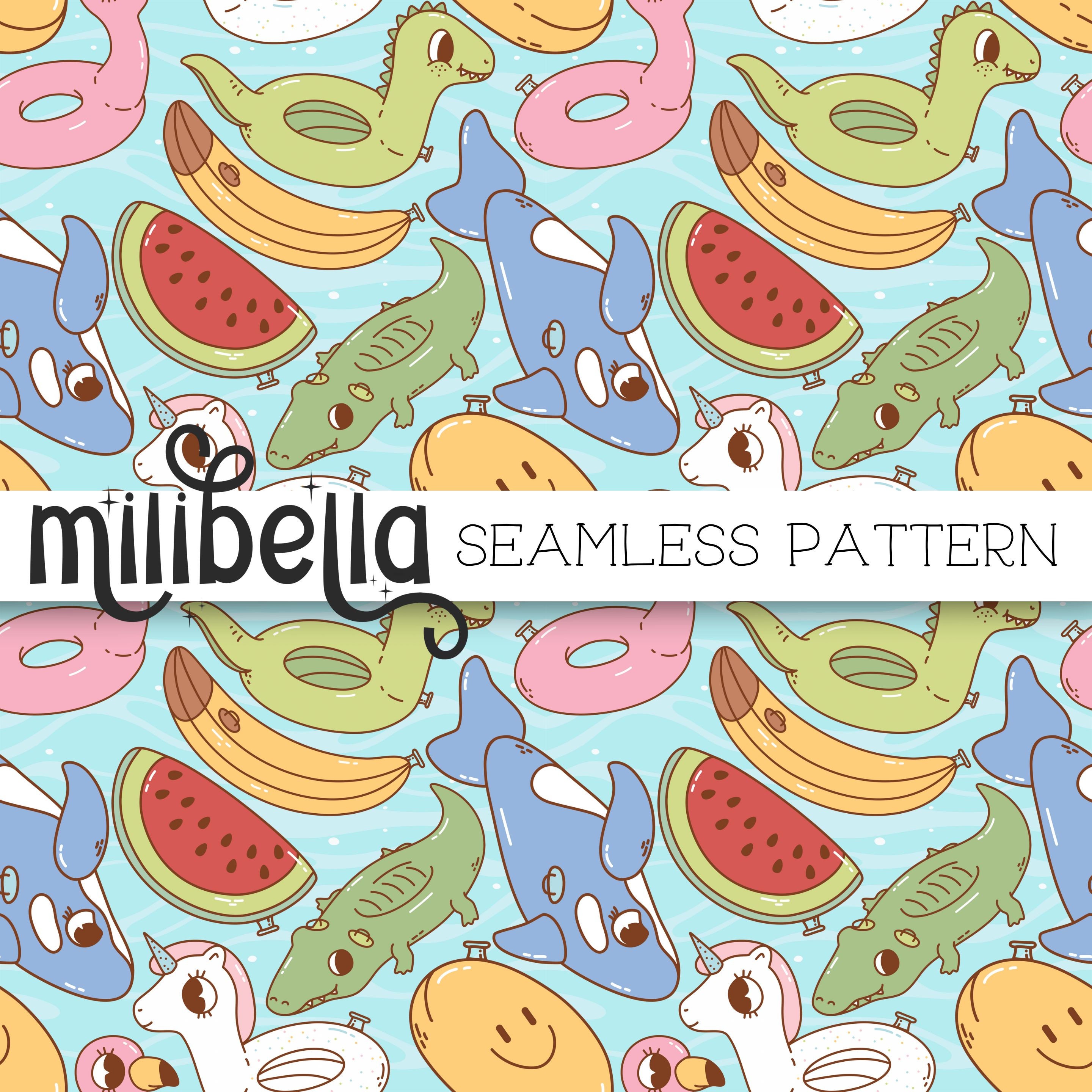 Floaty Party Pool Float Summer Seamless Digital Pattern Instant ...