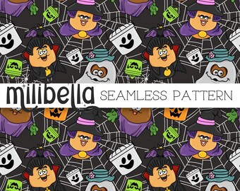 Spooky Meal - Nuggets - Halloween - Seamless Digital Pattern - Instant Download - Surface Design - Wallpaper - Background - Fabric