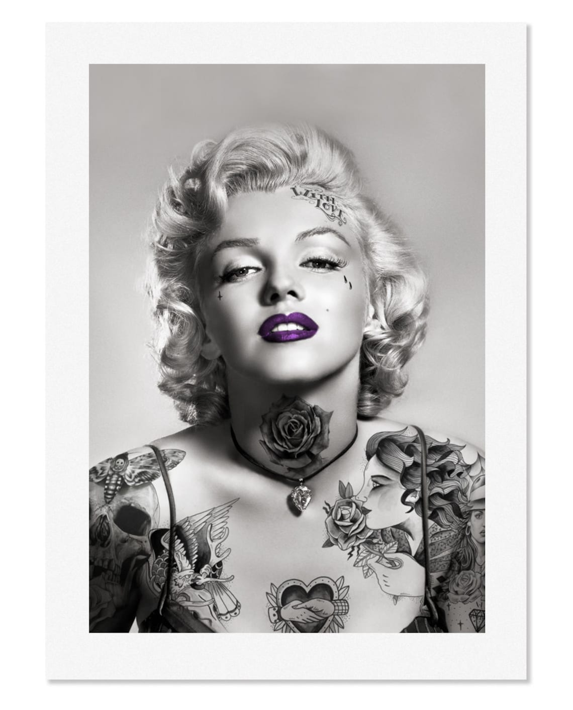 Marilyn Monroe Tattoo Art Print Etsy