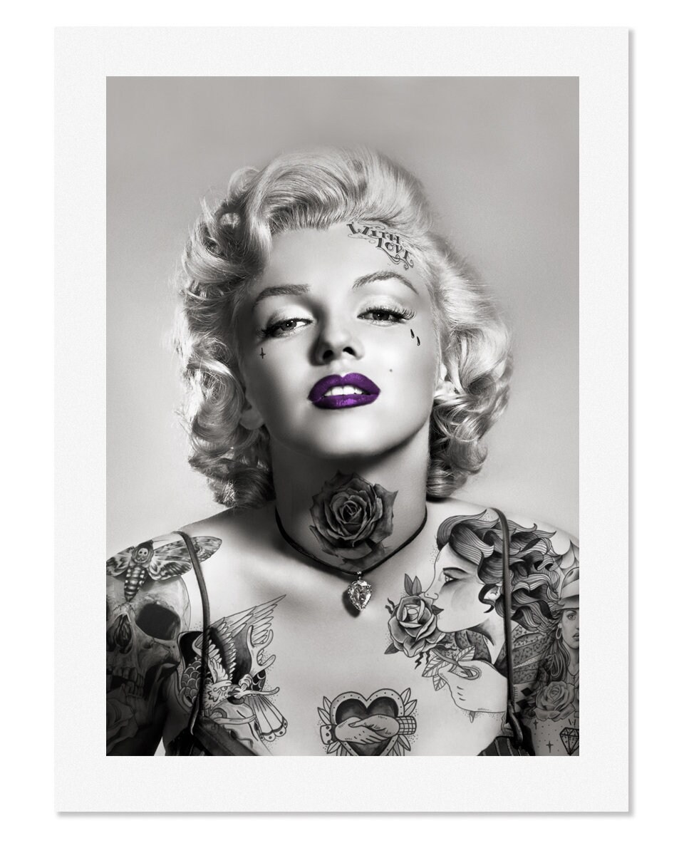 Marilyn Monroe Tattoo Art Print - Etsy