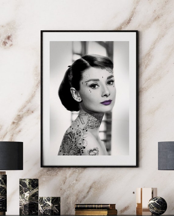 Audrey Hepburn Tattoo Art Print - Etsy Canada