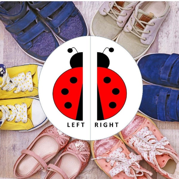 Ladybug - Kids Shoe Stickers - 6 Pairs - English