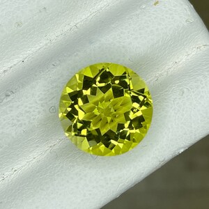 Natural Green Gold Lemon Quartz Faceted’ 6.00 Carat Round Shape’’ Loose Gemstone For Making Jewellry Sparkling Stone 12MM