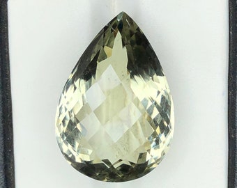 Natürlicher grüner Amethyst-Edelstein im Tropfenschliff, 28,90 ct, AAA-Qualität