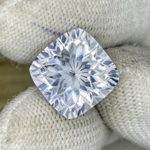 Natural Crystal Quartz Concave Cut Stone: 12.00 Carat Cushion Shape