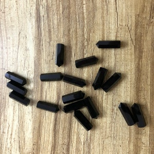 17 Pieces Pencil Natural Black Onyx gemstone, pencil shape gemstone, black onyx faceted pencil, gemstone, pencil shape stone size 7X22mm