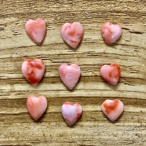 30.00 Carat Natural Coral Heart Shape Cabochon, Pink Coral Heart, Coral One of a Kind, Genuine Loose Coral for Jewelry Making