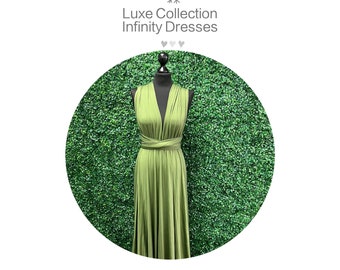 Luxe Collection | Olive Infinity Bridesmaid Dress, Twist Wrap Bridesmaid Dress, Maxi Dress, Olive Multiway Dress