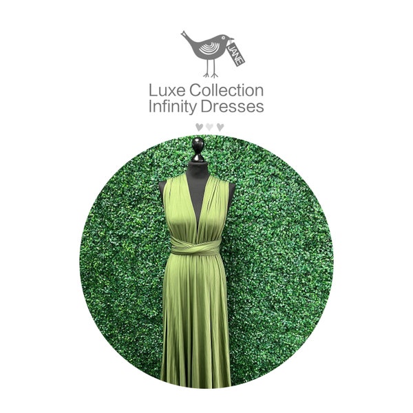 Luxe Collection | Olive Infinity Bridesmaid Dress, Twist Wrap Bridesmaid Dress, Maxi Dress, Olive Multiway Dress