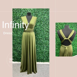 Olive Infinity Bridesmaid Dress, Twist Wrap Bridesmaid Dress, Maxi Dress, Olive Multiway Dress, Convertible Bridesmaid Dress