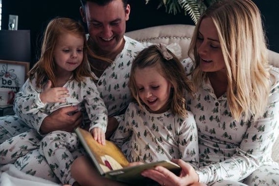 Pine Tree Personalised Matching Family Christmas Pyjamas Girls Boys Mummy Daddy and Baby Pine Tree Pjs Couples First Christmas Etsy Canada