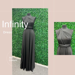 Black Infinity Bridesmaid Dress, Twist Wrap Bridesmaid Dress, Maxi Dress, Black Multiway Dress, Convertible Bridesmaid Dress