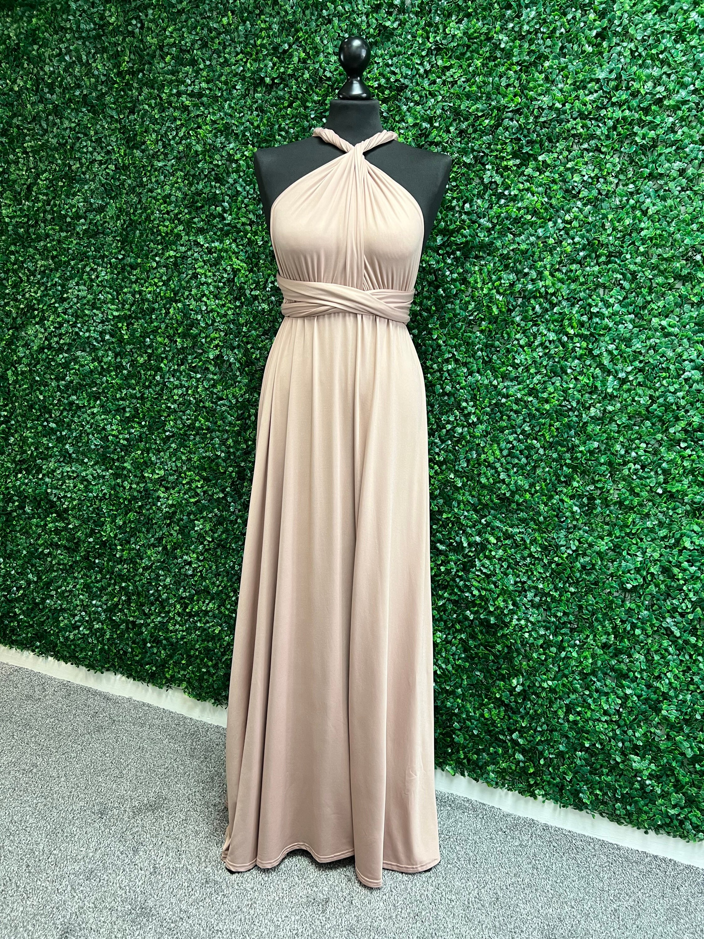 Infinity Dress Long Taupe Bridesmaid Dresses Taupe Infinity Bridesmaid Dress,  Twist Wrap Bridesmaid Dress, Maxi Dress,