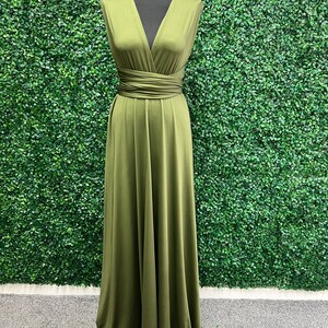 Olive Infinity Bridesmaid Dress, Twist Wrap Bridesmaid Dress, Maxi Dress, Olive Multiway Dress, Convertible Bridesmaid Dress image 3