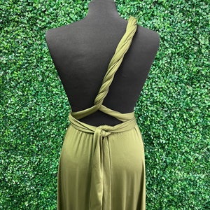 Olive Infinity Bridesmaid Dress, Twist Wrap Bridesmaid Dress, Maxi Dress, Olive Multiway Dress, Convertible Bridesmaid Dress image 5