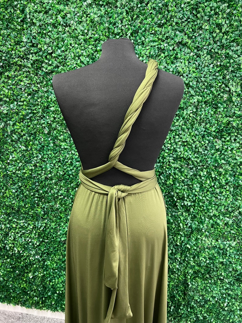 Olive Infinity Bridesmaid Dress, Twist Wrap Bridesmaid Dress, Maxi Dress, Olive Multiway Dress, Convertible Bridesmaid Dress image 5