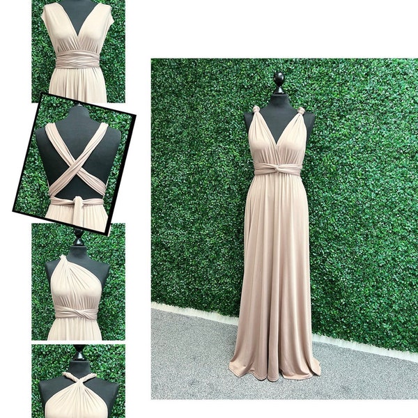 Taupe Multiway Convertible Infinity Dress