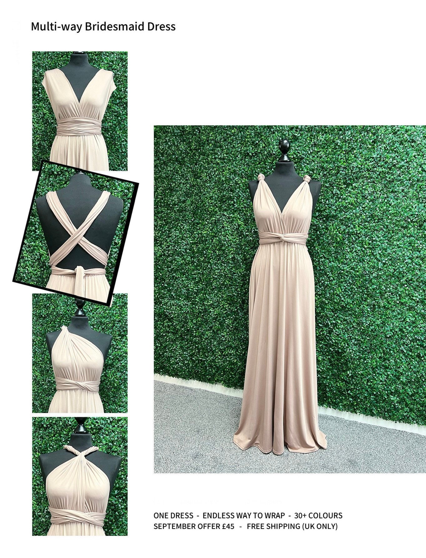 Taupe Infinity Bridesmaid Dress, Twist Wrap Bridesmaid Dress, Maxi