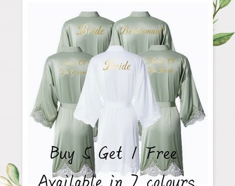 Sage Grüne Spitze Brautjungfer Roben | Brautjungfer Geschenke | Brautparty Roben |Hochzeitsbraut Robe | Brautjungfer Robe | Mutter der Brauts Robe