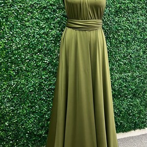 Olive Infinity Bridesmaid Dress, Twist Wrap Bridesmaid Dress, Maxi Dress, Olive Multiway Dress, Convertible Bridesmaid Dress image 4