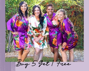 Personalised Floral Bridesmaid Robes | Bridesmaid Gifts | Bridal Party Floral Robes |Wedding Bride Robe | Bridesmaid Robe