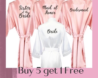 Blush Bridesmaid Robes | Bridesmaid Gifts | Bridal Party Robes |Wedding Bride Robe | Bridesmaid Robe | Mother of the Brides Robe